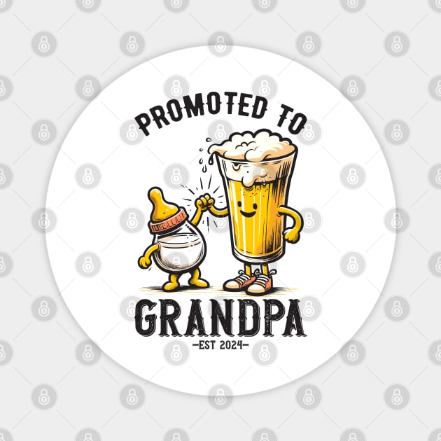 Promoted To Grandpa Est 2024 Magnet by Yopi